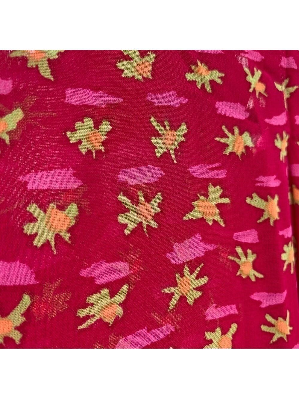 SIGRID OLSEN tropical fuchsia floral pink print summer sleeveless top blouse - Picture 7 of 7